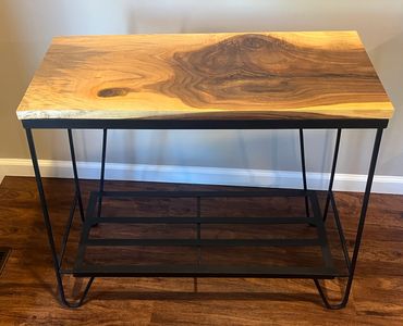 Furniture Renovation Willie B’s Goods Live Edge Desk with Metal Legs