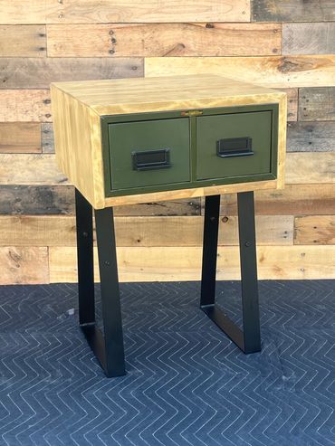 Furniture Renovation Willie B’s Goods End Table with two drawers