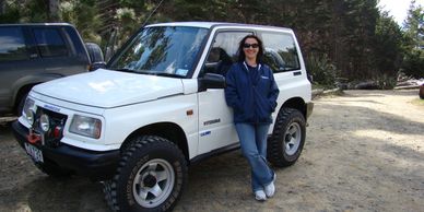 Girl on a 4WD Car