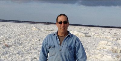 Joe Martins, Owner at Skaket Beach, Orleans in 2015 during the ice-over