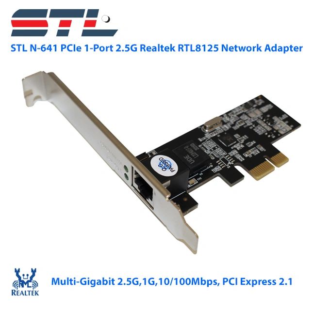 Figur Dekan hård STL N-641 PCIe 1-Port 2.5G Realtek RTL8125B Network Adapter
