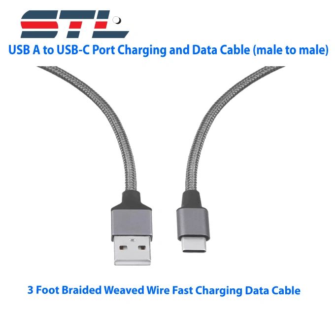 STL-C-3FTC USB A to USB-C Port Charging and Data Cable , 3 Feet (male