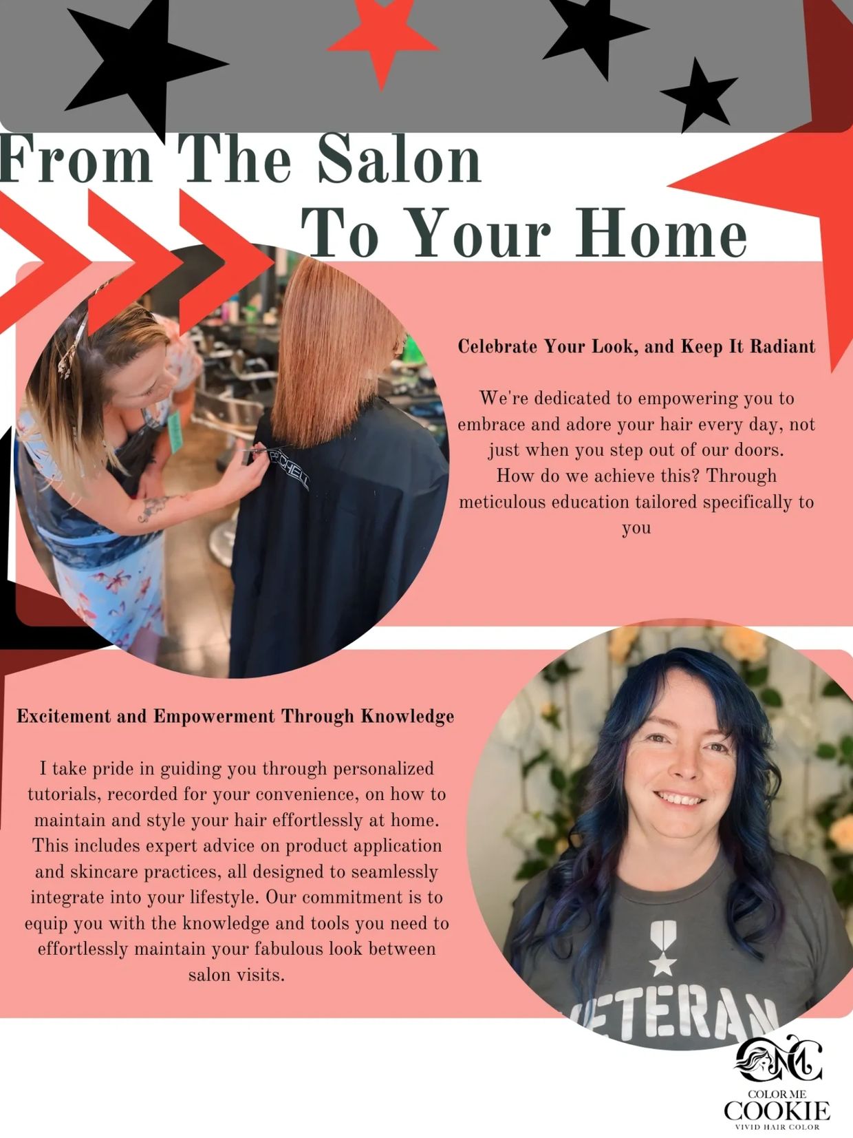 This image is explains the salon itself, and its goals to the community, and the client. 