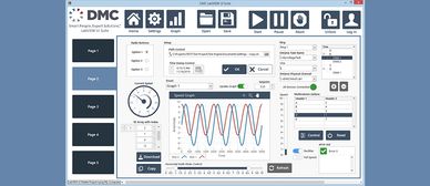 Software interface displaying graphical data and various control options.