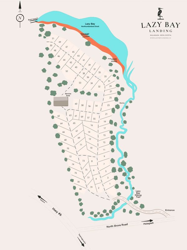 Lazy Bay Landing seasonal RV Park site map.