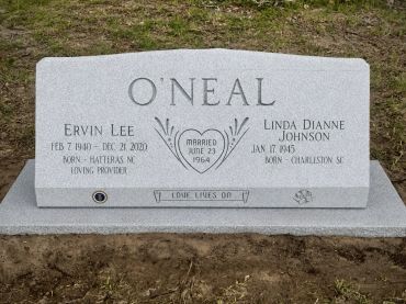 Gravestone of Ervin Lee and Linda Dianne O'Neal.