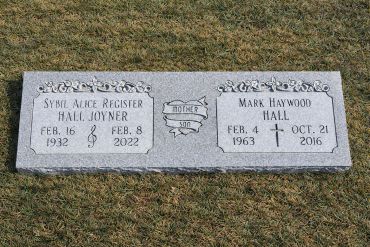 Double grave marker for Sybil and Mark Hall Joyner.