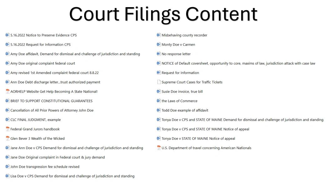 Court Filings Thumbdrive (digital download)