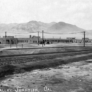 A black & white photo of Death Valley Junction around 1930's, in the Death Valley Junction 