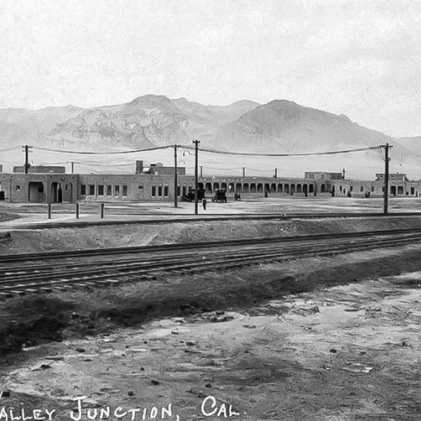 A black & white photo of Death Valley Junction around 1930's, in the Death Valley Junction 