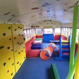 Superbus- Afull size school bus converted to a climate controlled, gym on wheels for ages 2-6!
