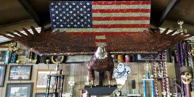 Handmade Copper American Bald Eagle Sculpture