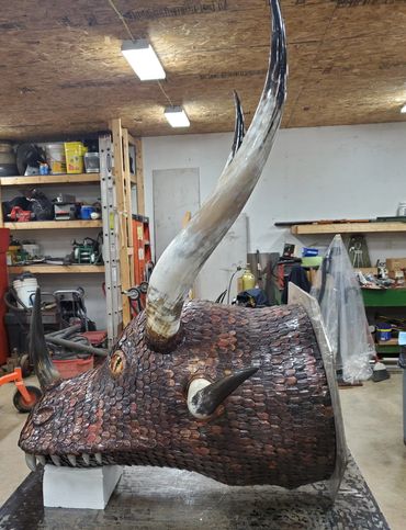Copper Metal Dragon Head