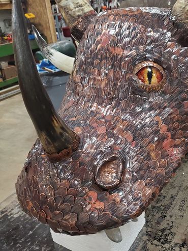 Copper Metal Dragon Head