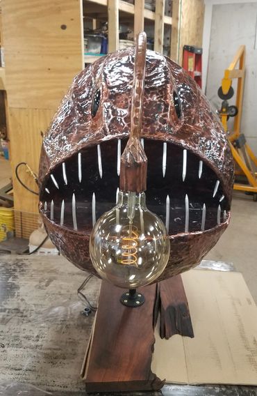 Handmade copper Angler Fish