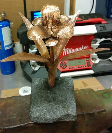 Handmade copper metal lilly