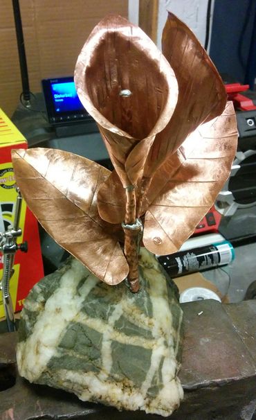 Handmade copper metal Cala Lilly