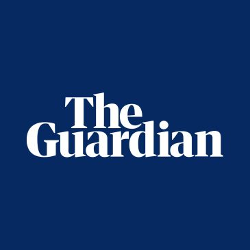 The Guardian logosu koyu mavi arka planda beyaz yazı ile.