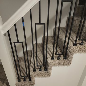 Grey stair carpet installation done by Flooring It KC in Lenexa 