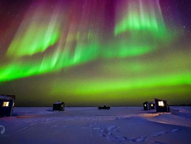 Arctic Tours Aurora Viewing and Heated Ice Fishing Cabins Yellowknife Northwest Territories Canada