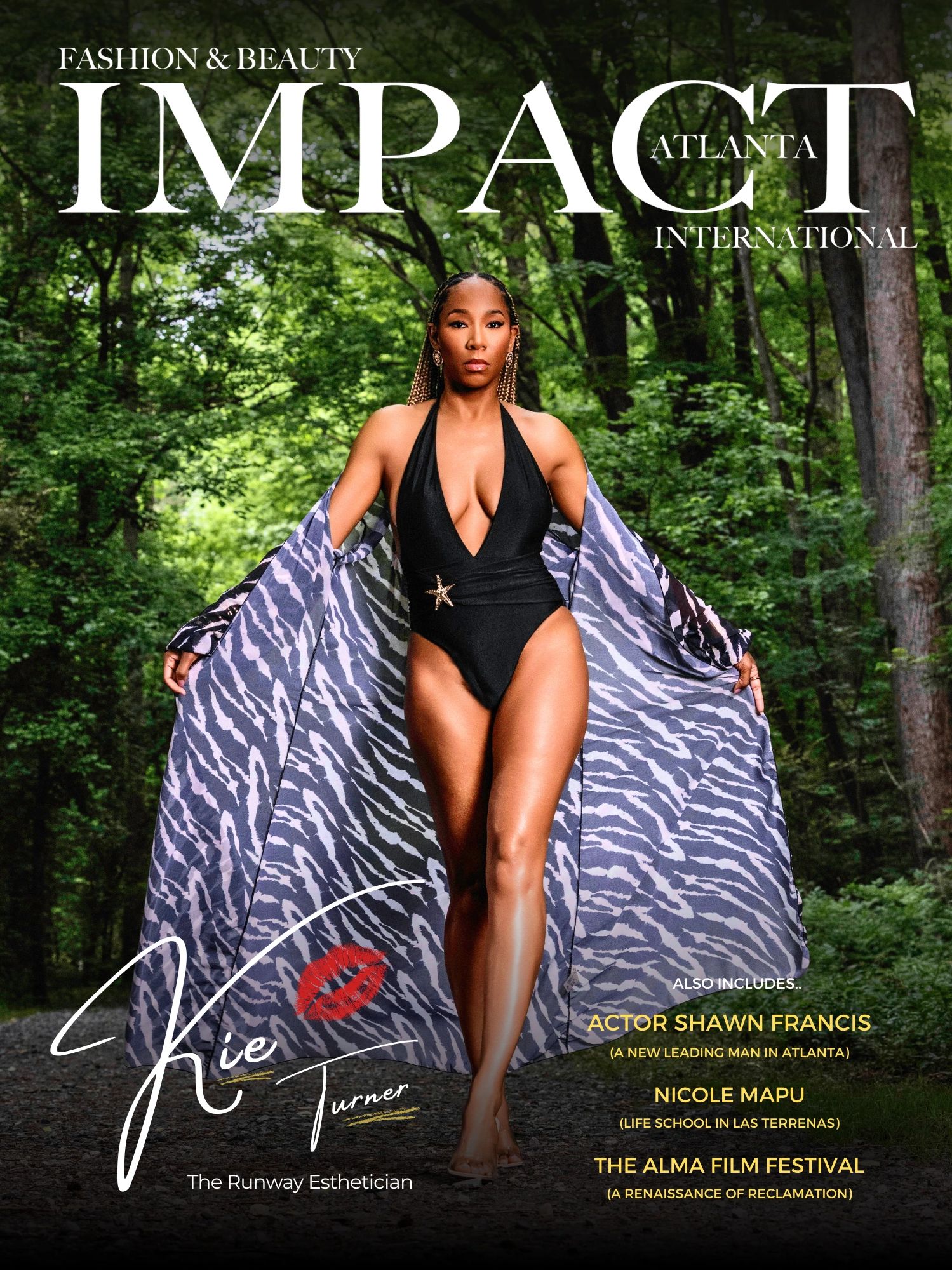 Kie Turner, The Runway Esthetician, graces the cover of Impact Atlanta International magazine.
