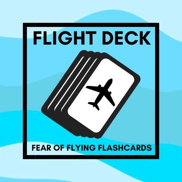 Flight Deck Fear of Flying Flashcards Logo Blue Wave Design