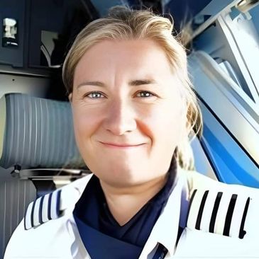 Captain Emma Henderson Pilot inside the Flight Deck