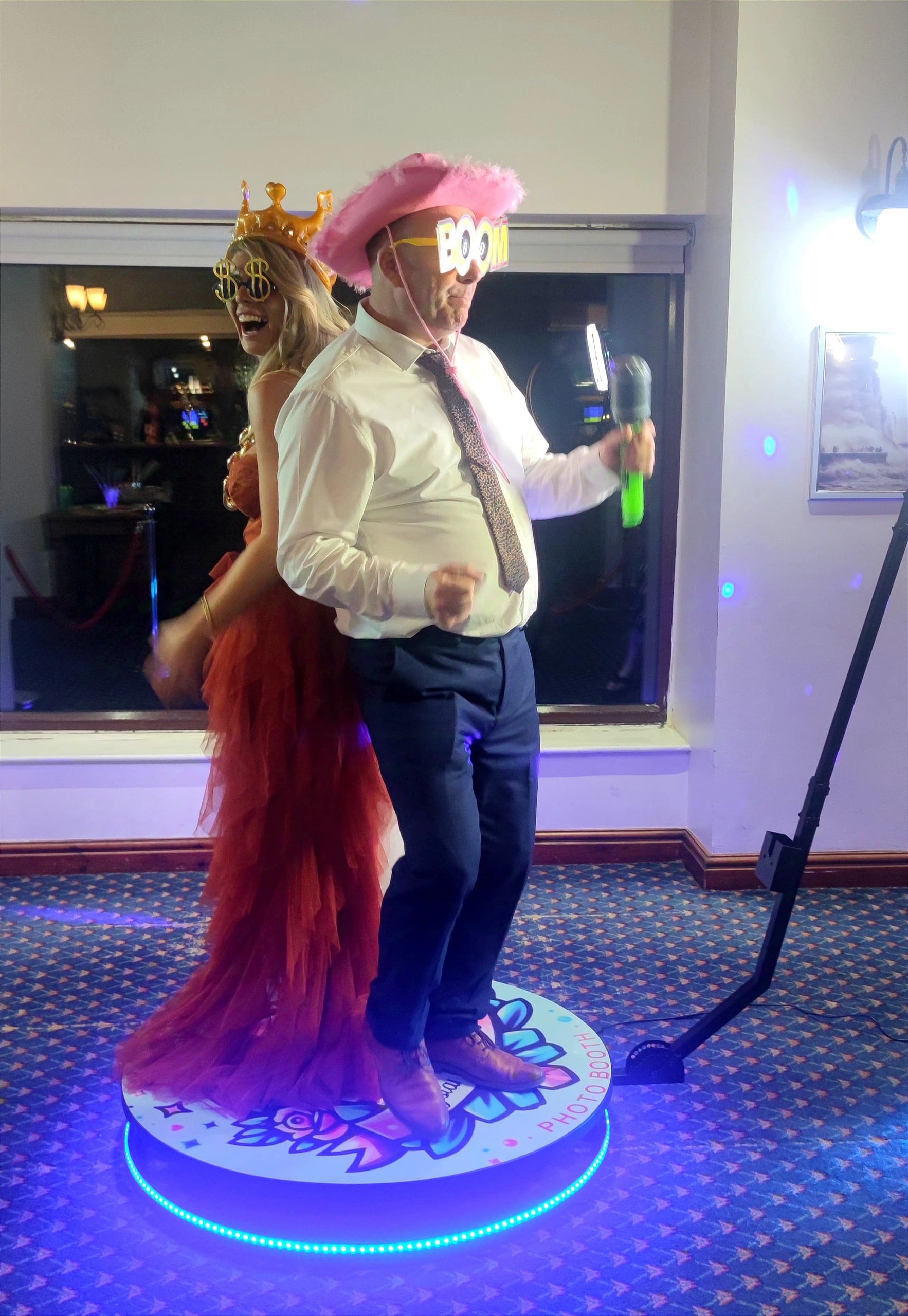 Guests having fun on our 360 Photo Booth in llanelli