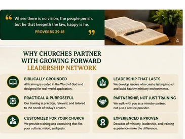Church Leadership Network principles and Proverbs 29:18 quote.