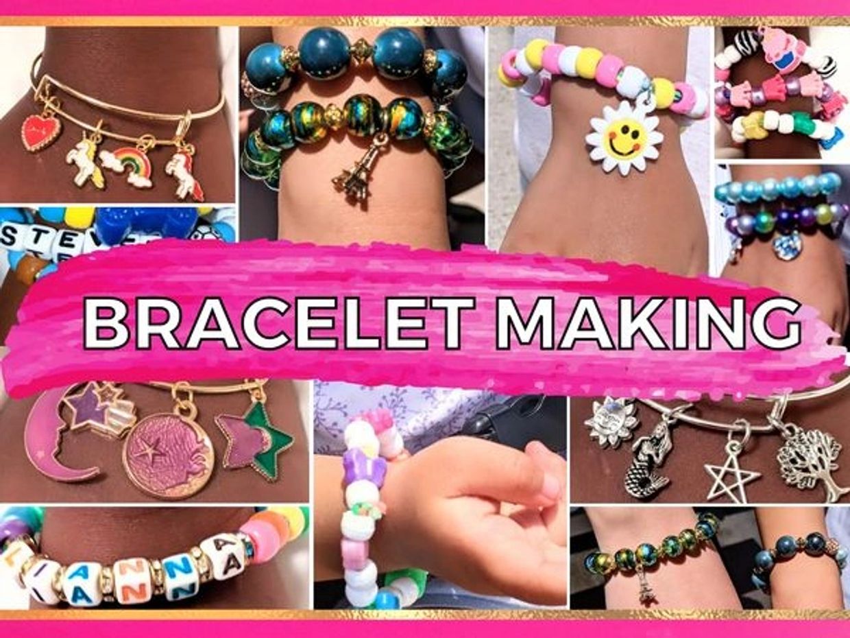 a collage pics of bracelets 
