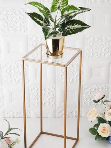 24” Gold rectangular flower stand