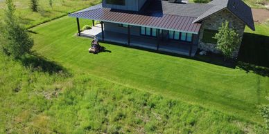 Professionally maintained residential lawn in Star Valley, Wyoming.