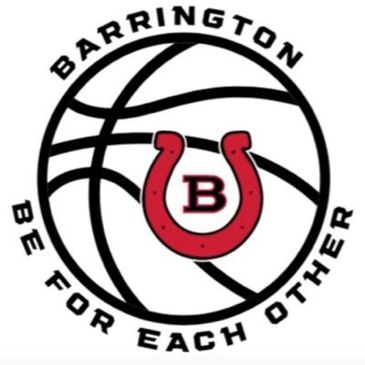 Basketball logo with horseshoe and the words 'Barrington Be For Each Other'.