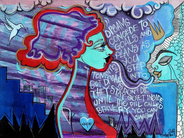 “Dream Believer” Acrylic Painting with bold colors 