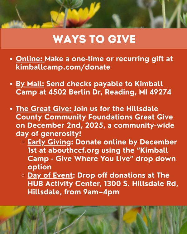 Hillsdale County Community Foundation's Great Give on December 2nd, 2025, a day of generosity!