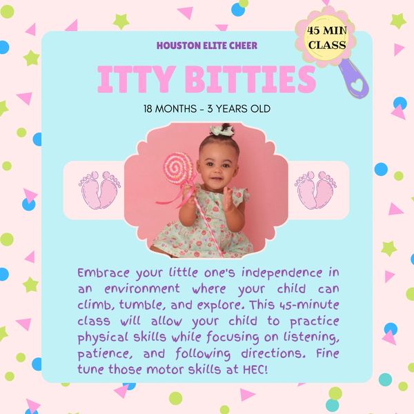 Itty Bitty class for preschoolers at Houston Elite Cheer