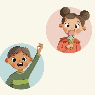 illustrated children's book pages