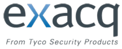 Logo for exacq from Tyco Security Products.