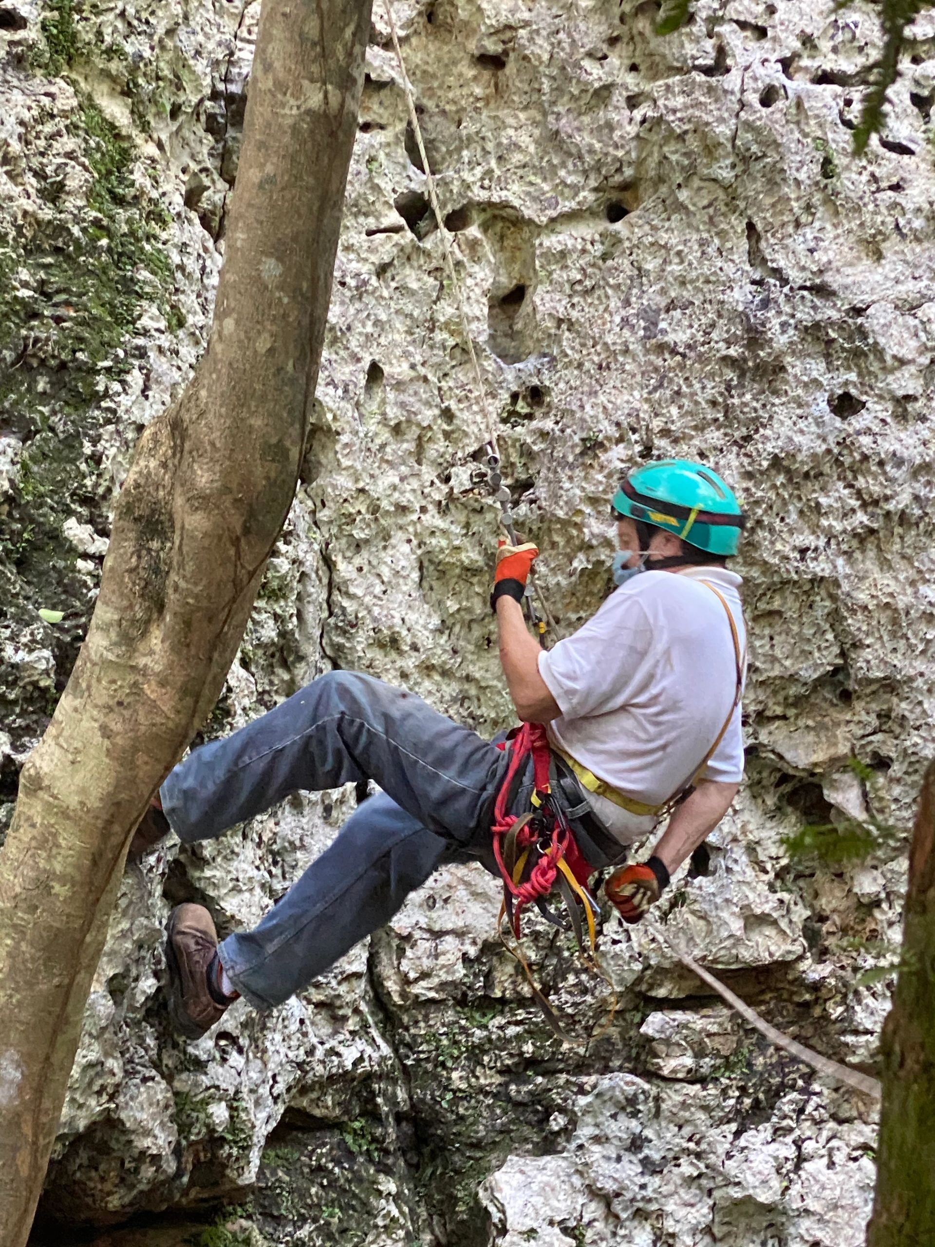 Adiestramiento de ascenso y descenso en  Cuevas y Sumideros