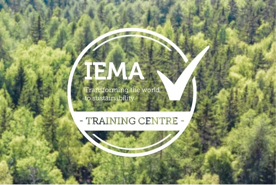 IEMA logo set over a forest