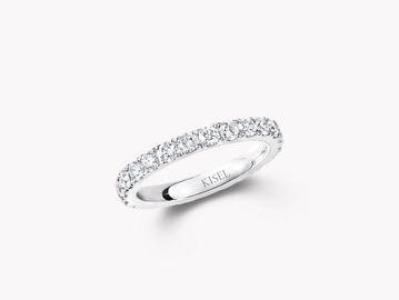 Round diamond wedding band