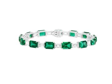 Emerald and diamond bracelet