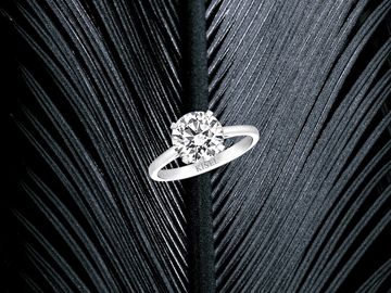 Round brilliant diamond solitaire ring.