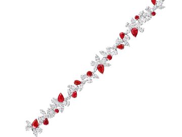 Fancy ruby and diamond bracelet