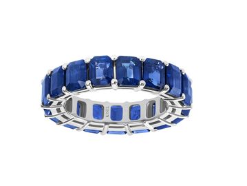 Natural blue sapphire eternity band