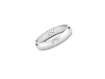 Plain white gold wedding band