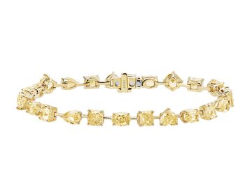Mixed cut yellow diamond bracelet