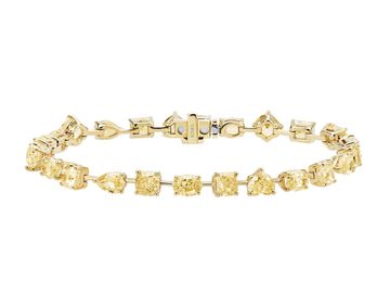 Mixed cut yellow diamond bracelet