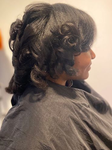 Silk press and curl 
