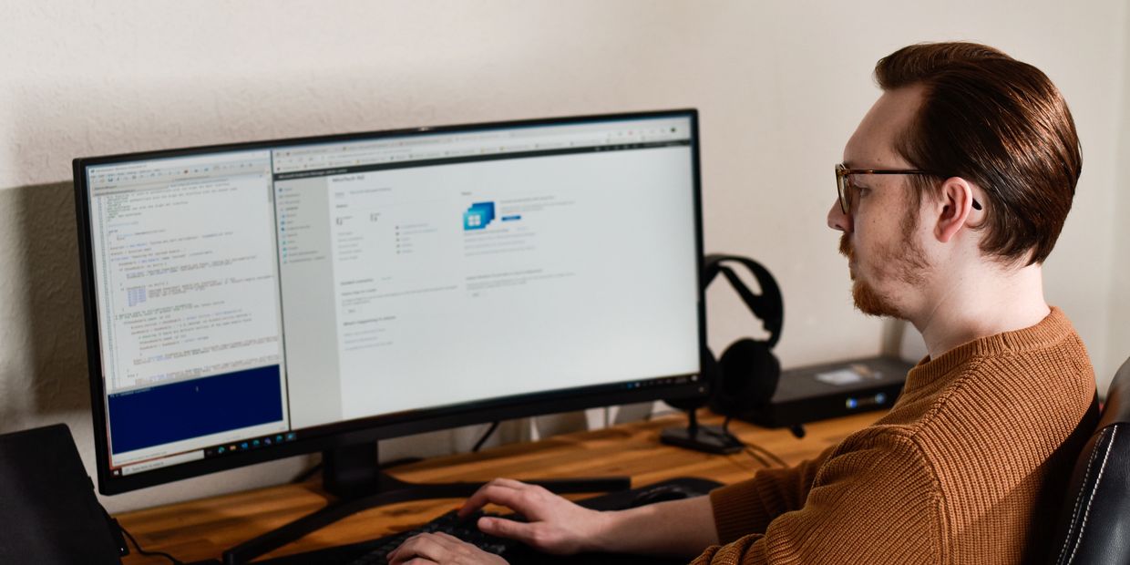 Engineer working at his home office